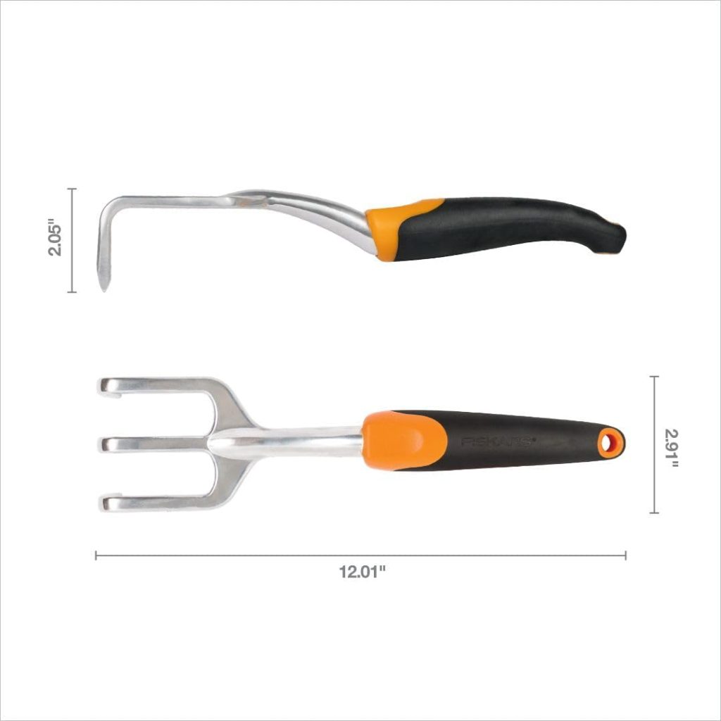 Fiskars 3-in-1 Garden Tool Set - Trowel, Transplanter, Cultivator for Gardening - Lawn and Garden - Black/Orange