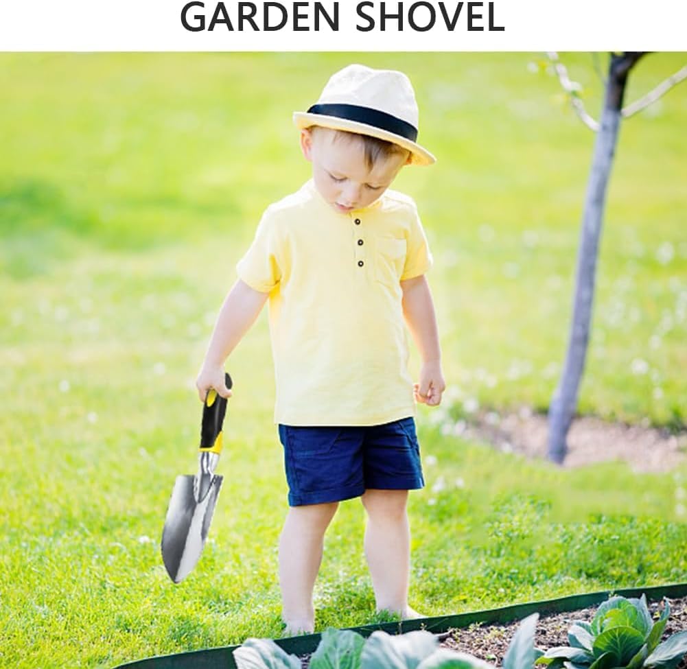 Garden Trowel  Hand Wide Shovel Pointed with Soft Rubberized Non-Slip Ergonomic Handle for Planting, Transplanting, Weeding, Moving and Smoothing Soil - Gardening Gift (Yellow)