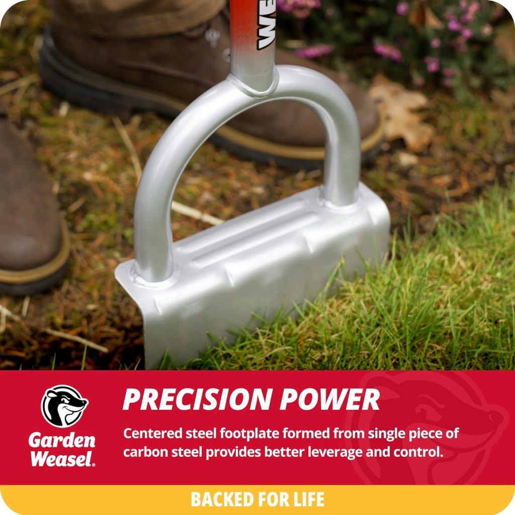 Garden Weasel Edger-Chopper - Long Handle | Garden Beds, Patios, Trenches, Sidewalks, Driveways, and More | Lawn and Landscaping Tool, T Grip, Sod Cutter | 91714