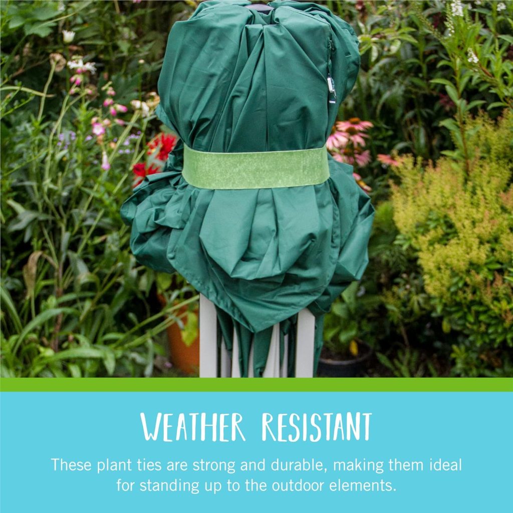 VELCRO Brand VEL-30071-USA ONE-WRAP Garden Ties | Plant Supports for Effective Growing | Strong Grips are Reusable and Adjustable | Cut-to-Length, 50 ft x 1/2 in, Green-Recycled Plastic