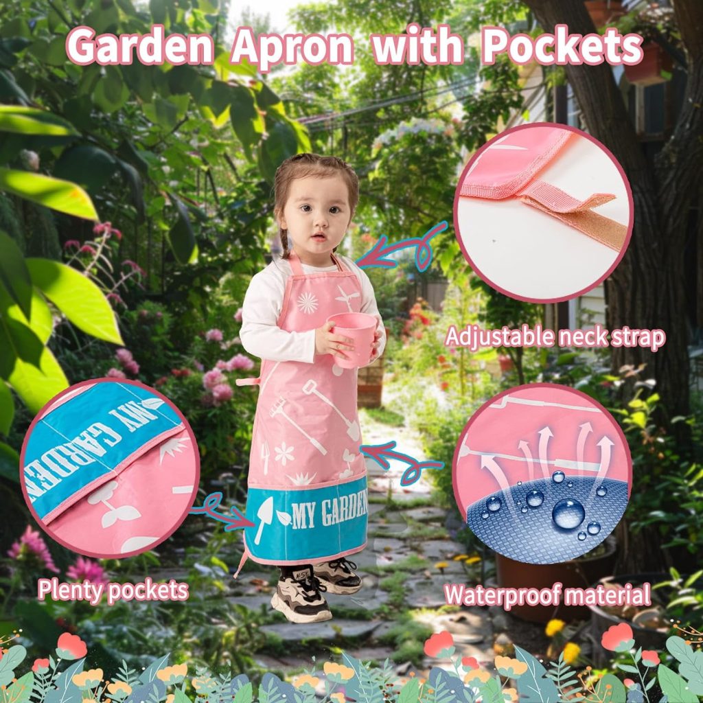Kids Gardening Tools Set, Garden Toys w/Wooden Handle Alloy Rake,Fork,Trowel, Watering Can,Gloves,Tote Bag,Plant pots, DIY Bookmark Kits, Spring Summer Toy Outdoor Gift for Toddler Boy Girl Kids Gardening Tools Set, Garden Toys w/Wooden Handle Alloy Rake,Fork,Trowel, Watering Can,Gloves,Tote Bag,Plant pots, DIY Bookmark Kits, Spring Summer Toy Outdoor Gift for Toddler Boy Girl